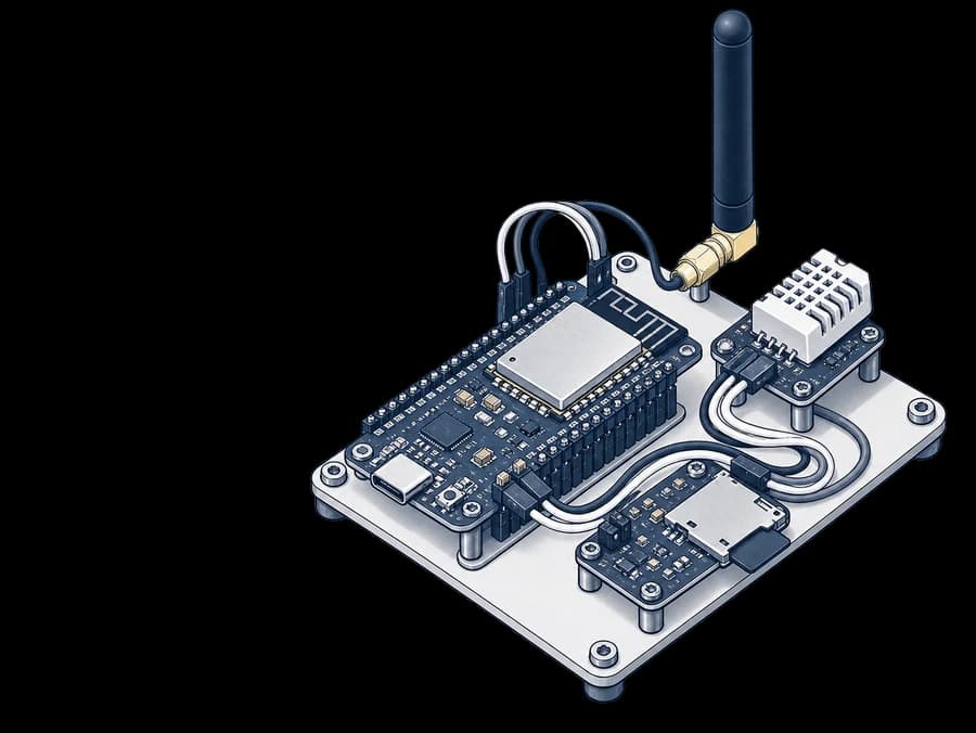 Illustration of a connected IoT build